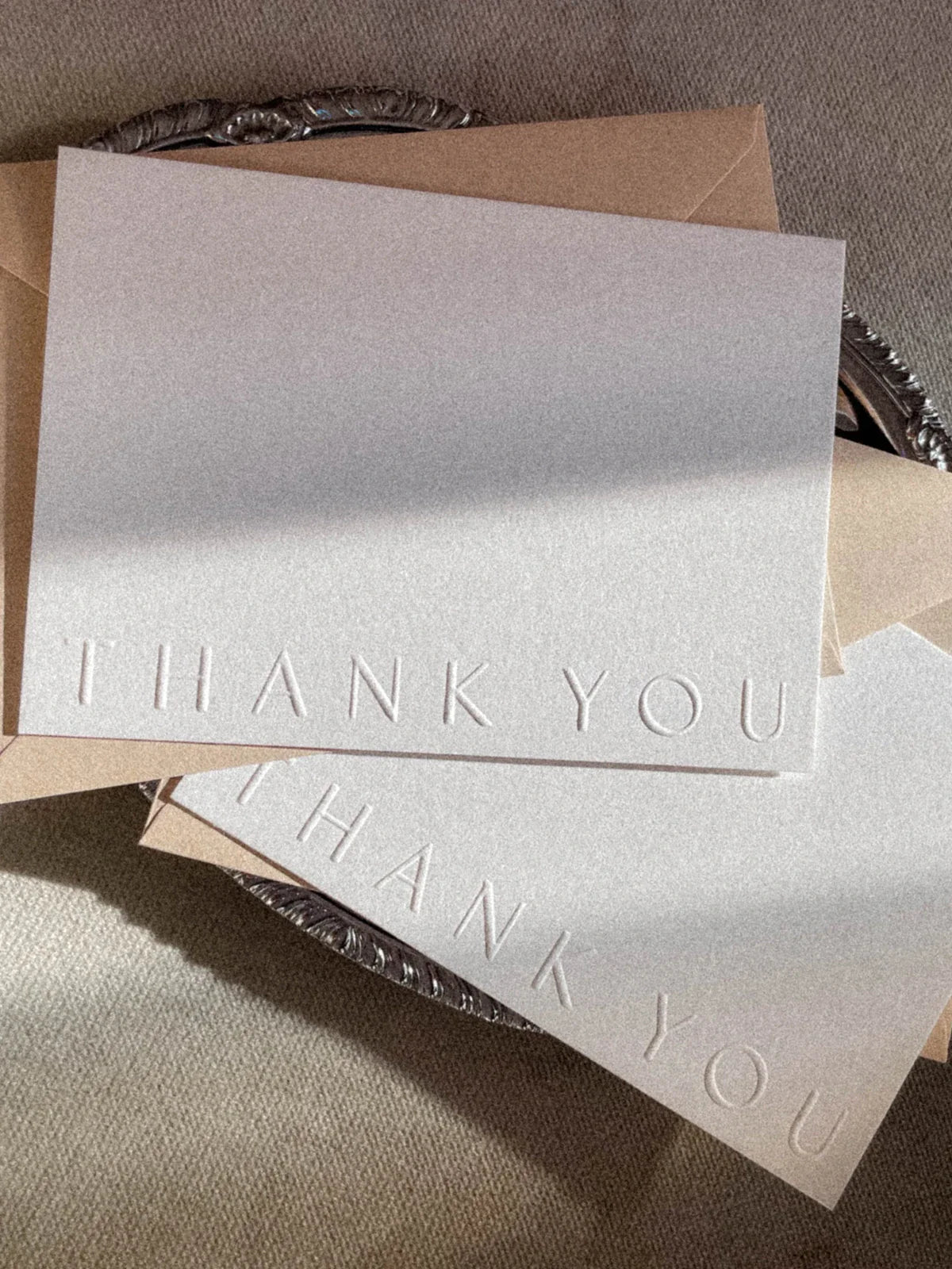 Dear Letter Notes Notecard Set "Thank You" mit Hochprägung