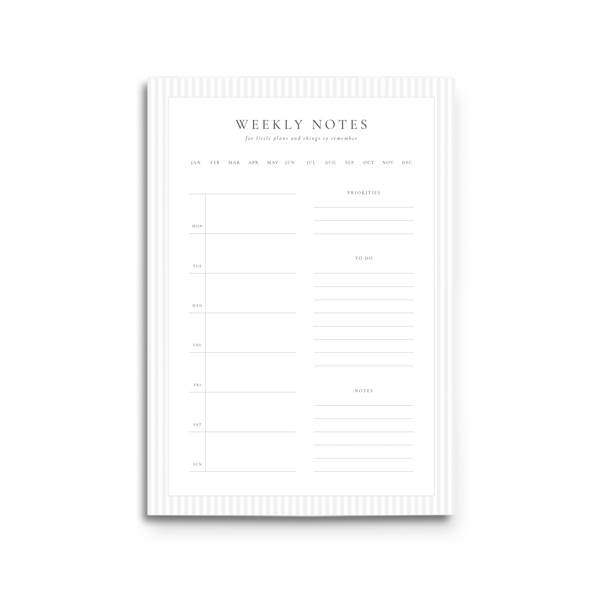 Notepad A4 Weekly Notes