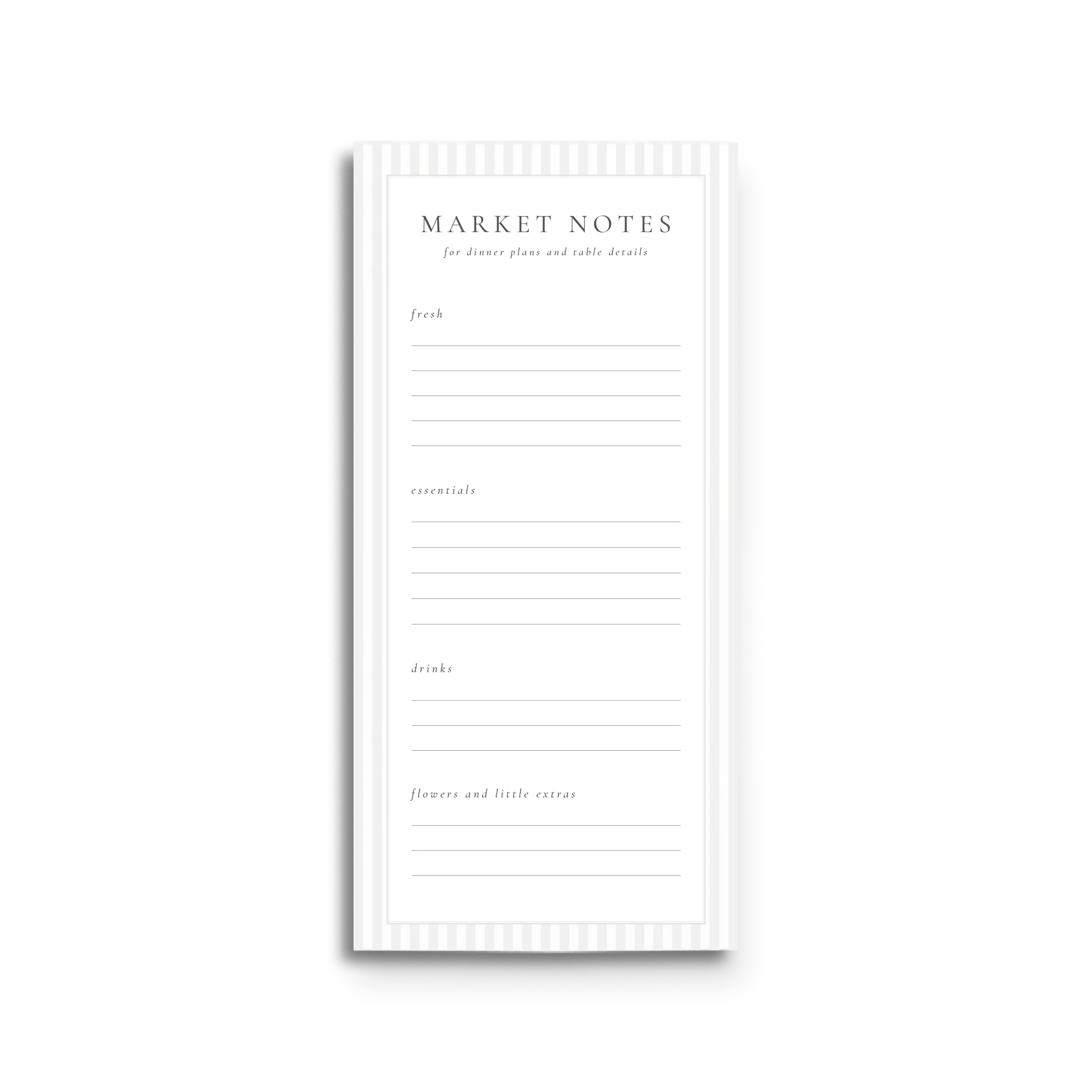 Notepad DIN lang Market Notes